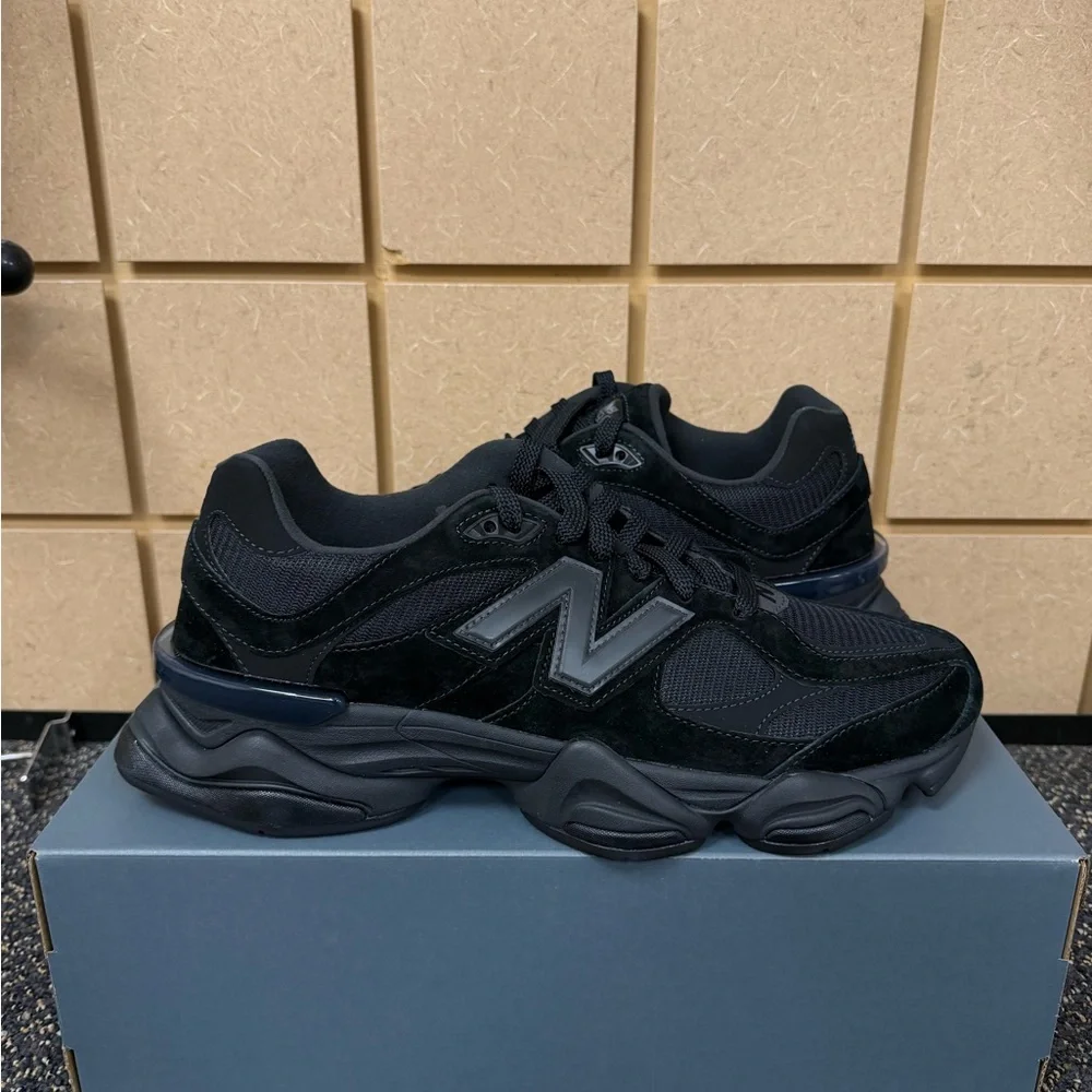 New Balance 9060 Triple Black Athletic Shoes - Picture 4 of 4